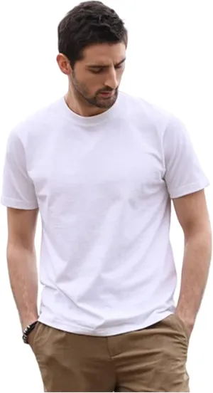 100% Cotton Men's Plain Short Sleeve Crew Neck T-Shirt, Regular Fit Casual T Shirt Tops, Basic Tees, Tshirt
