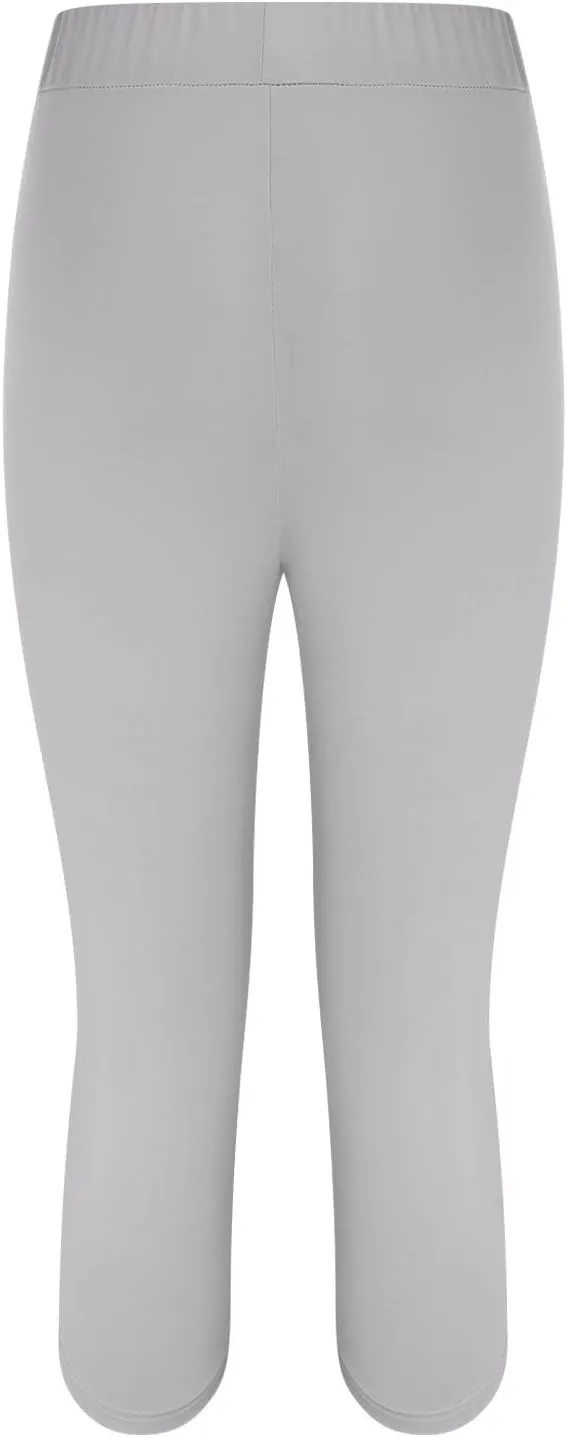 aihihe Women's Capri Leggings High Waist Workout Yoga Pants 3/4 Length Summer Casual Beach Pants Soft Comfy Cropped Trousers