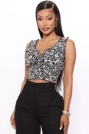 Arie Crop Tank Top - Black