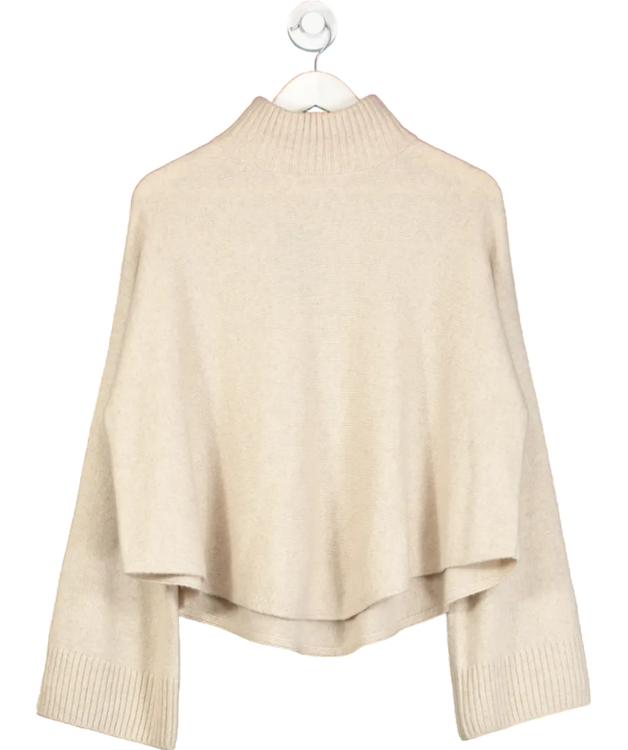 Arket Beige Mock-neck Cashmere-wool Jumper UK S