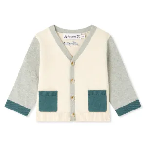BONPOINT Tahiel Two-Tone Baby Cardigan