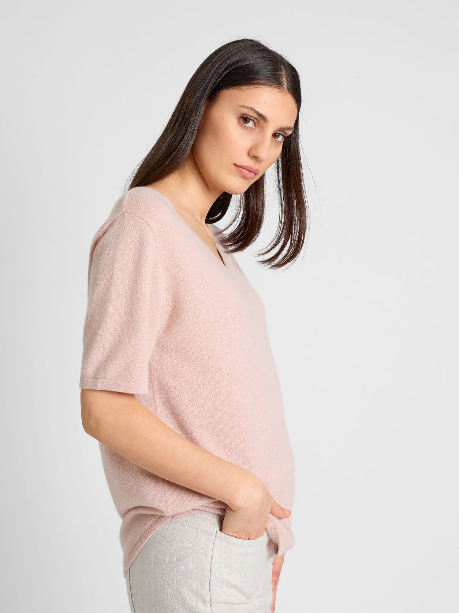 Cashmere T-shirt "Iben" - rose glow