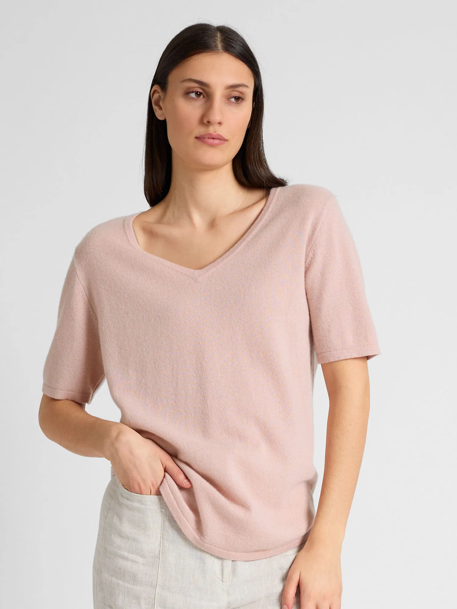 Cashmere T-shirt "Iben" - rose glow