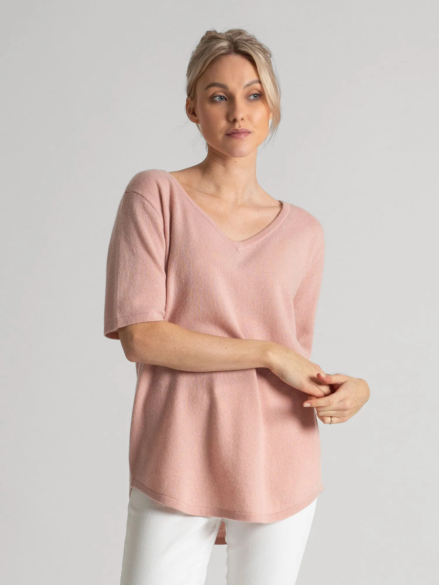 Cashmere T-shirt "Iben" - rose glow