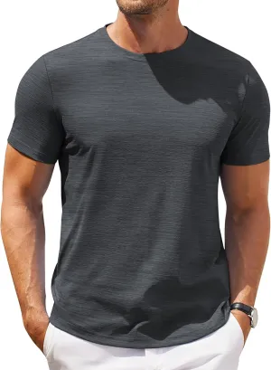 COOFANDY Mens Crew Neck T Shirt Short Sleeve Casual Summer Basic Tee Muscle Slim Fit Workout T-Shirt