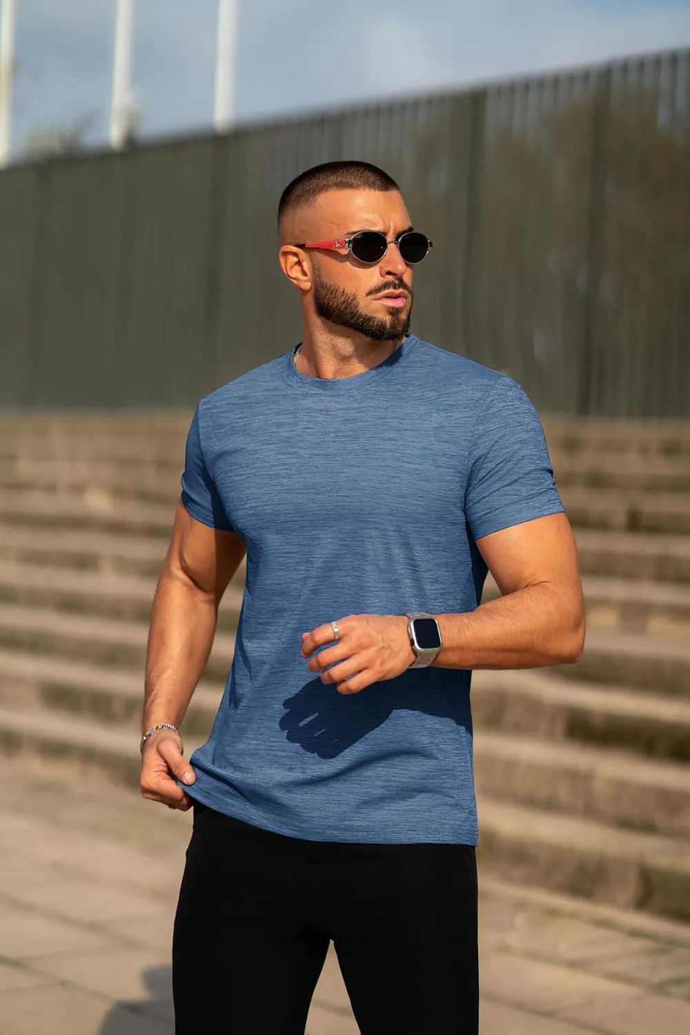 COOFANDY Mens Crew Neck T Shirt Short Sleeve Casual Summer Basic Tee Muscle Slim Fit Workout T-Shirt