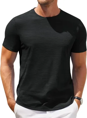 COOFANDY Mens Crew Neck T Shirt Short Sleeve Casual Summer Basic Tee Muscle Slim Fit Workout T-Shirt