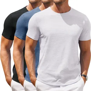 COOFANDY Mens Crew Neck T Shirt Short Sleeve Casual Summer Basic Tee Muscle Slim Fit Workout T-Shirt