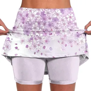 DDAPJ pyju Women Shorts Stretchy Yoga Skort Trendy Floral Print Athletic Skirts Plus Size Golf Athletic Workout Skort