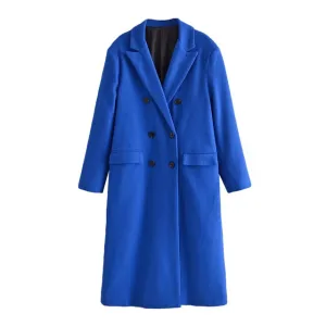 DOUBLE BREASTED LOOSE WOOLEN COAT