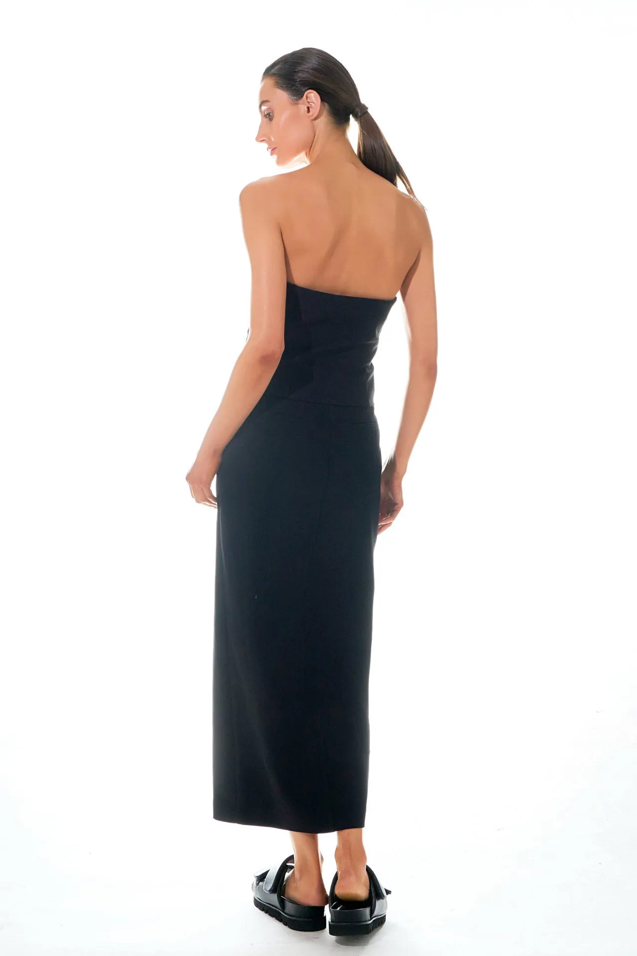 Grey Lab - Mid-Waisted Front Slit Maxi Skirt