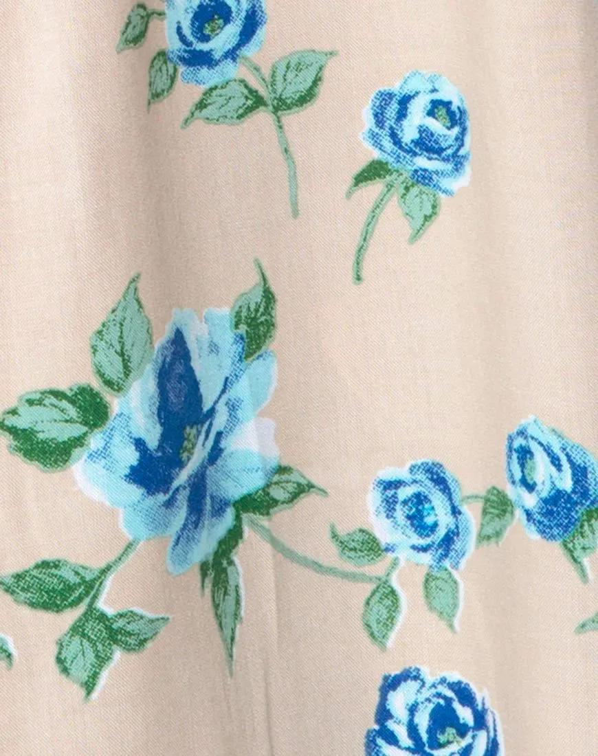 Hawaiian Shirt in Rose Blossom Blue