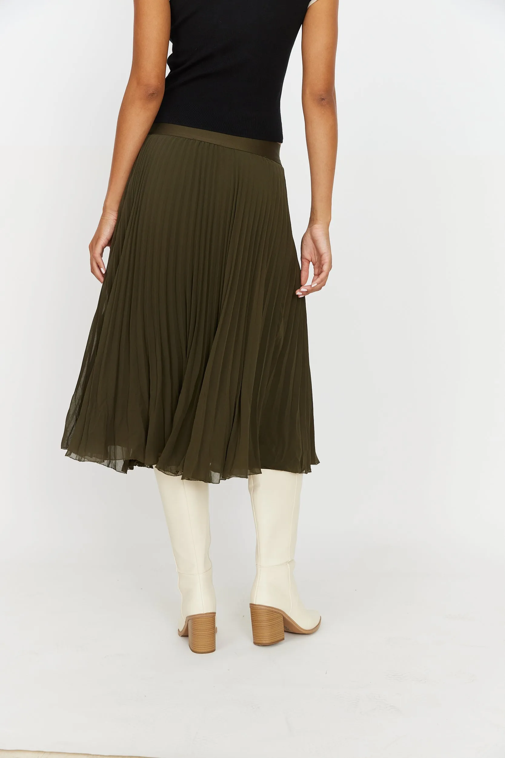 Hayes Pleated Midi Skirt