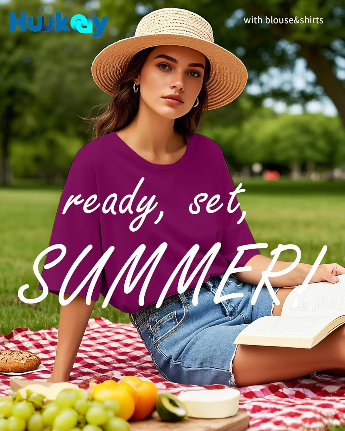 Huukeay 3 Pcs Womens Half Sleeve Top Elbow Length T Shirt Women Round Neck Basic T Shirt Summer Casual Blouses