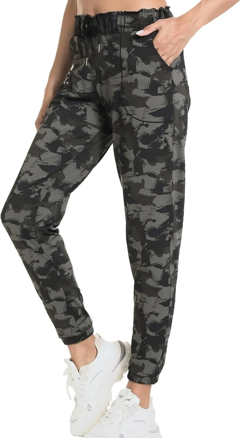Kcutteyg Womens Joggers with Pockets, Lightweight Quick Dry Athletic Workout Soft Pants for Gym, Yoga, Running