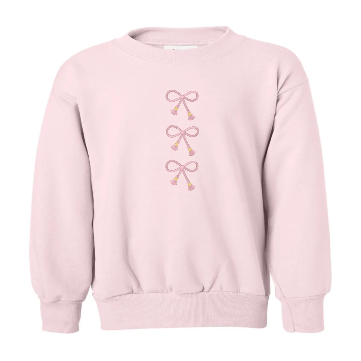Kids Embroidered Tasseled 'Bows' Sweatshirt
