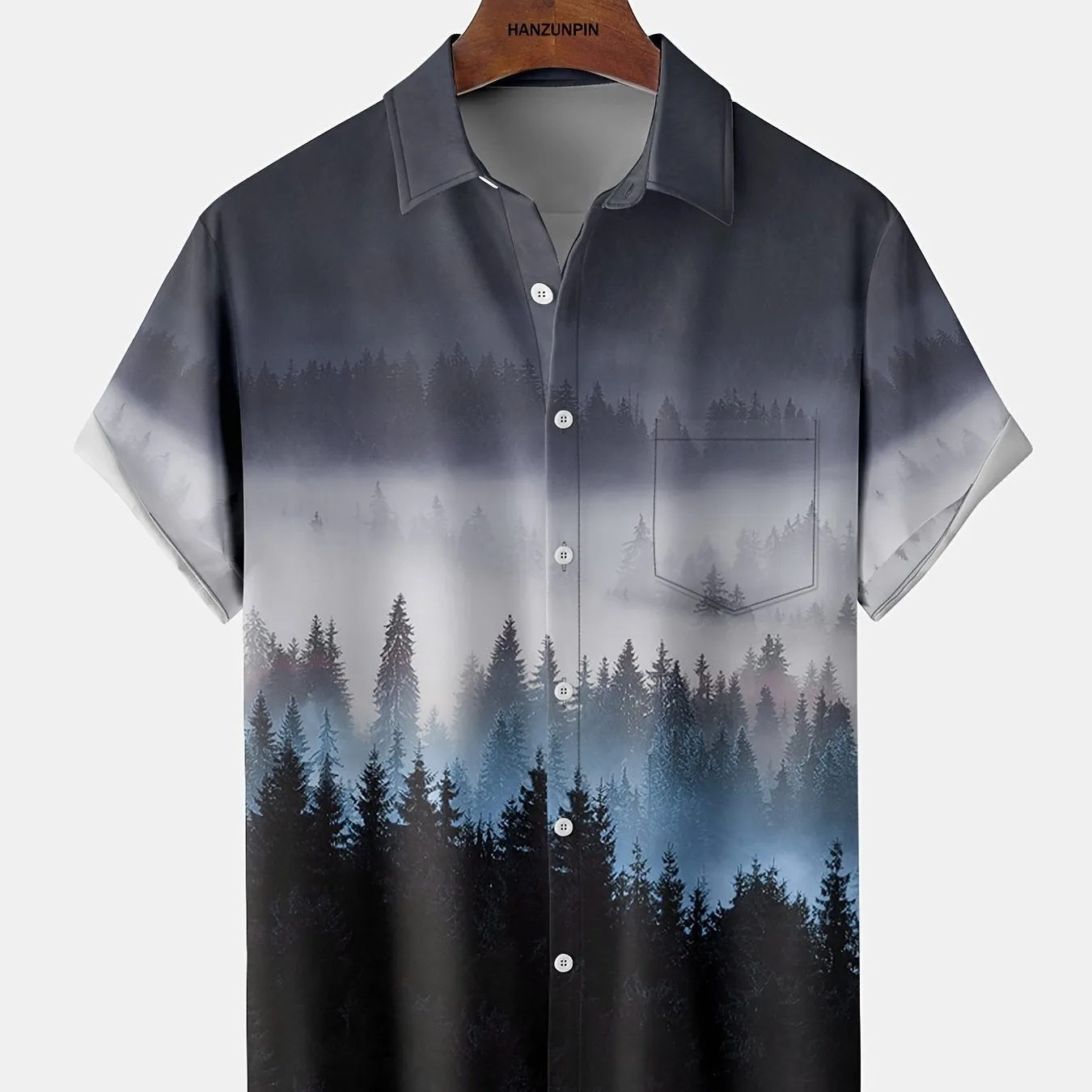 Men's Casual Button Down Short Sleeve Shirt