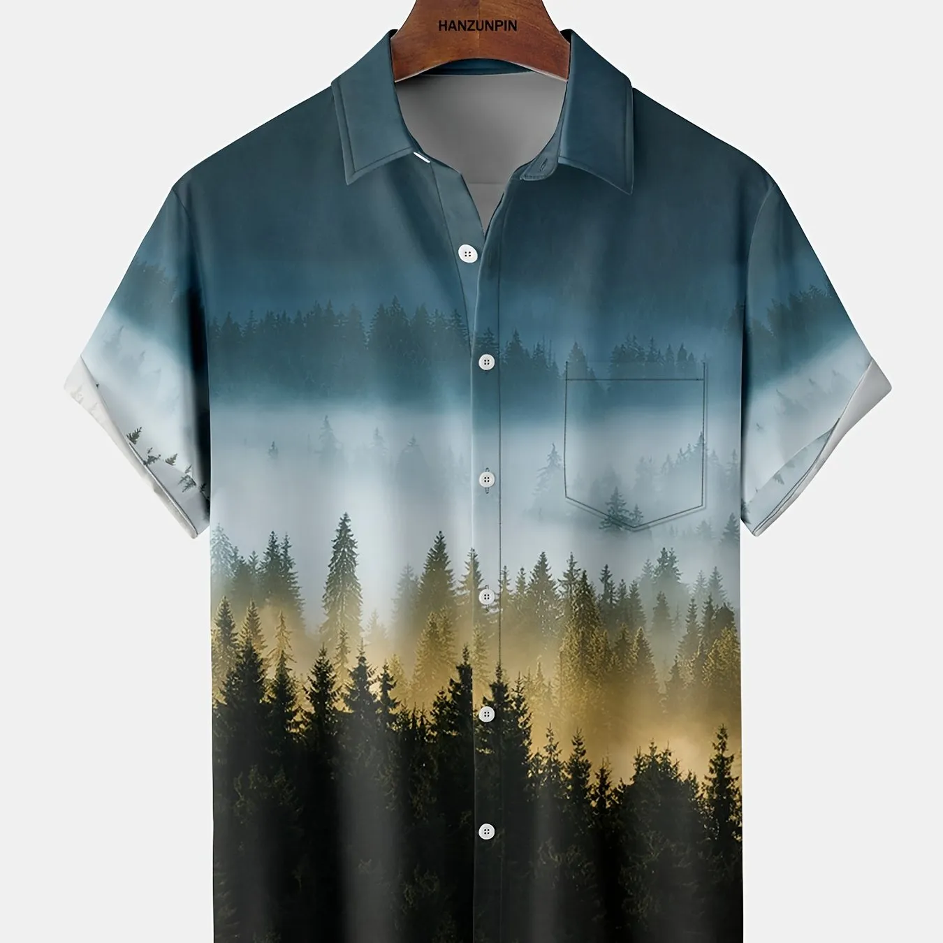 Men's Casual Button Down Short Sleeve Shirt
