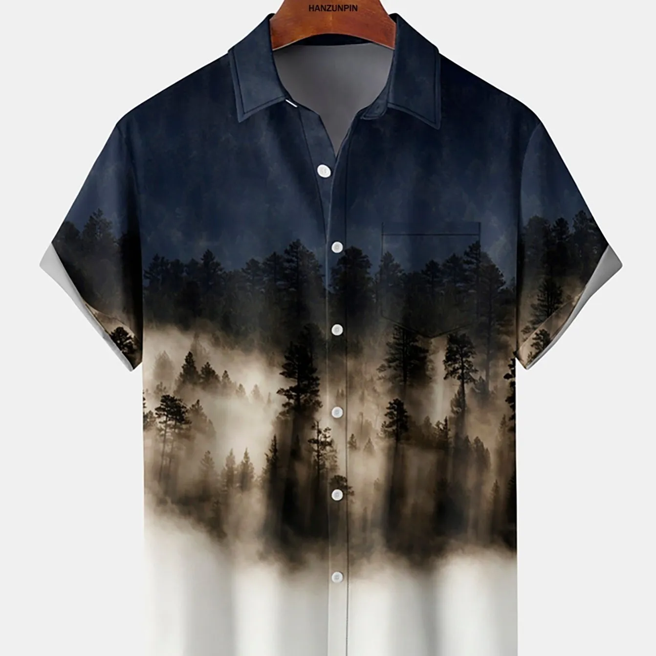 Men's Casual Button Down Short Sleeve Shirt