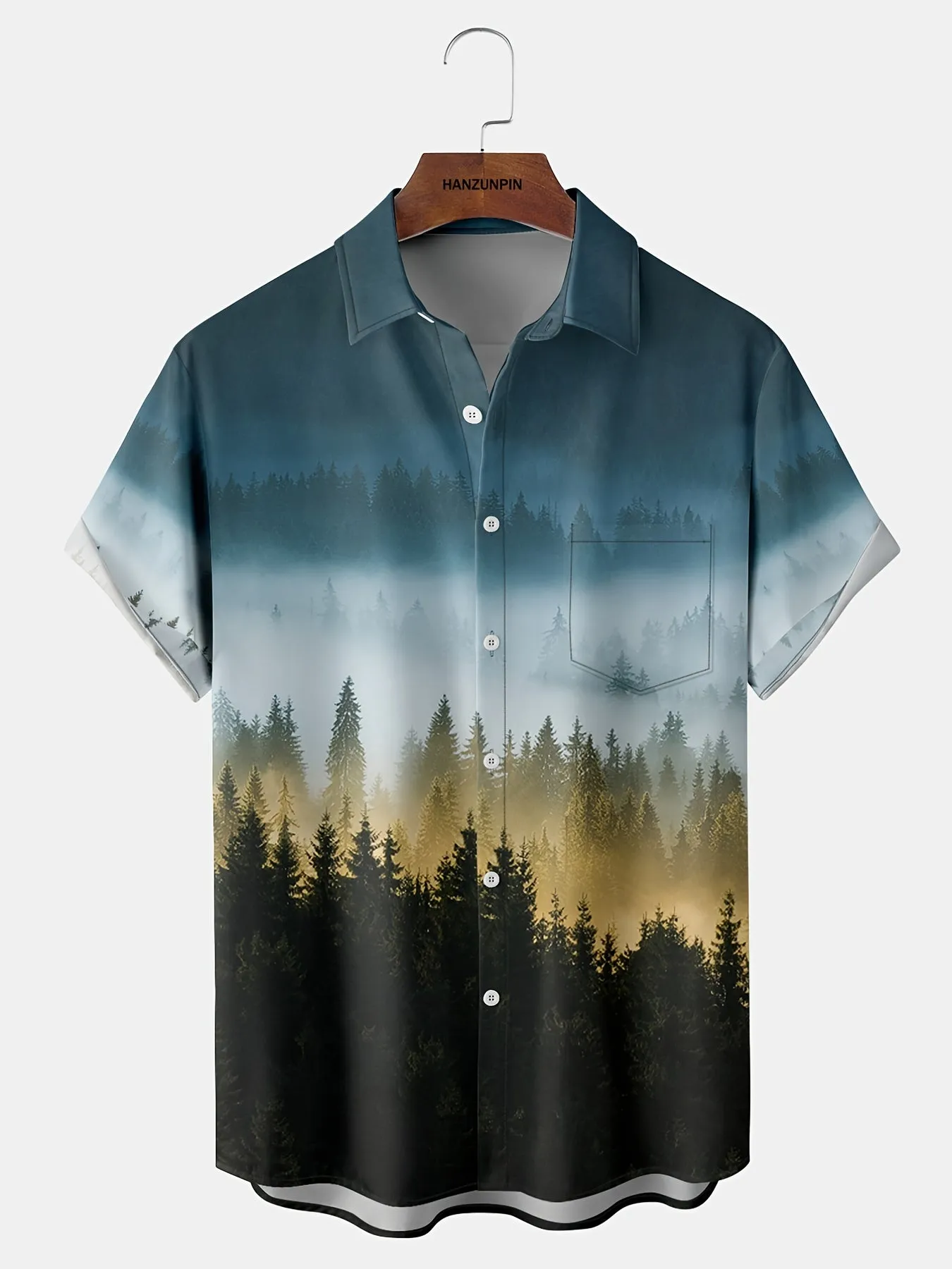 Men's Casual Button Down Short Sleeve Shirt