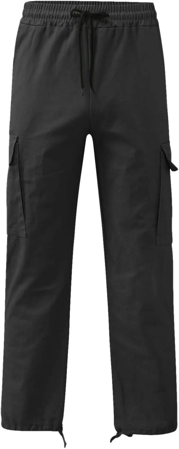 Mens Causal Cargo Pants Sports Pants Trousers Hiking Joggers Loose Fit Classic Comfy Soft Pants with Multi-Pocket