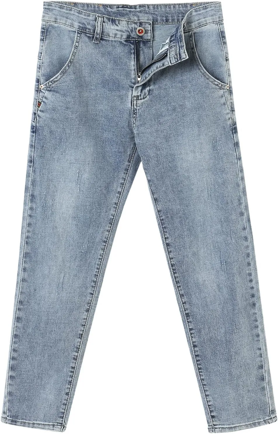 Men's Fashion Slim Fit Denim Pants Chino Super-Soft Stretch Hipster Hip Hop Streetwear Casual Hiking Travel Jean Sweatpant