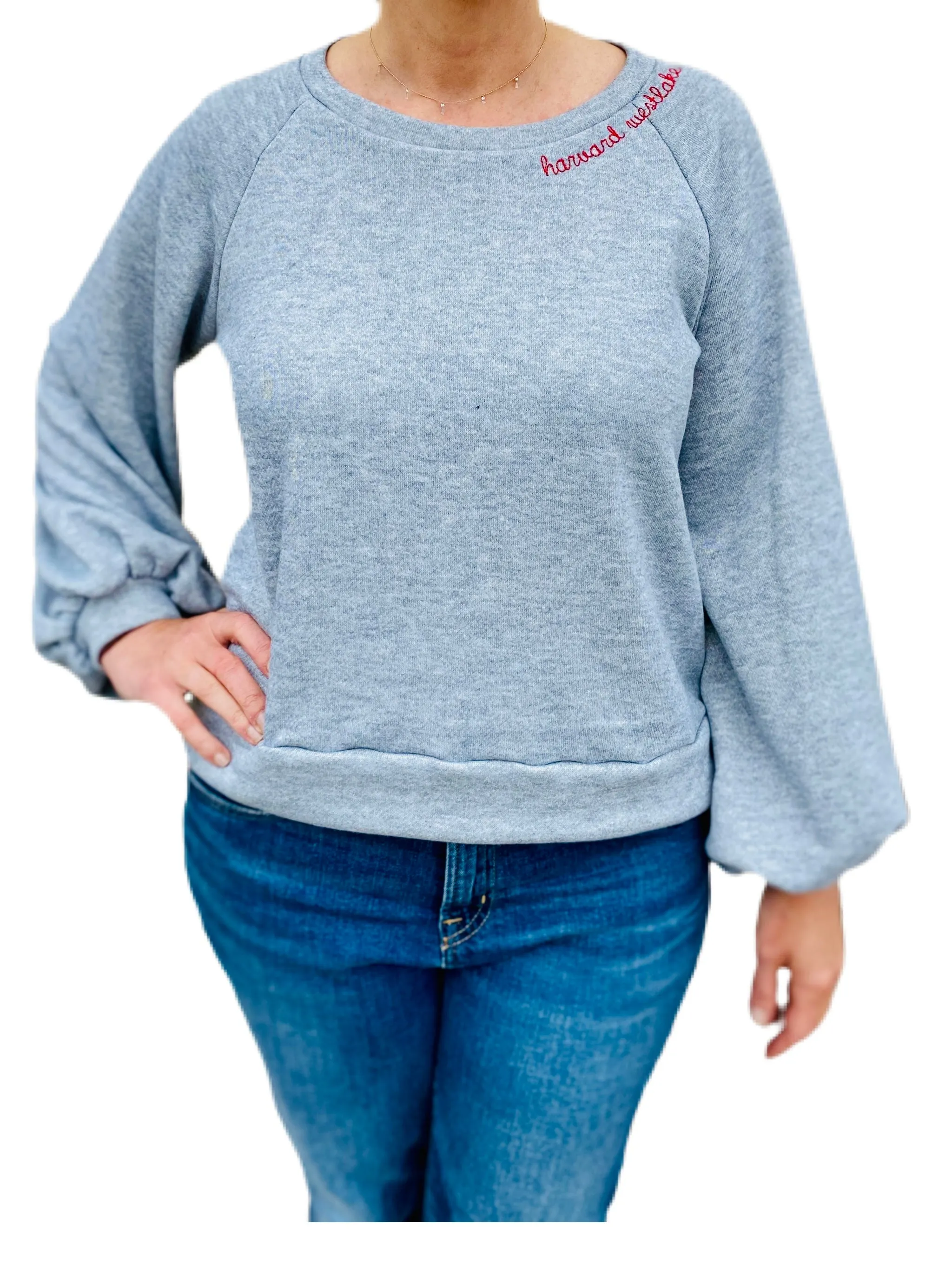 Our favorite UNISEX sweatshirts custom embroidered with school, sorority, club, city, state or anything you want!