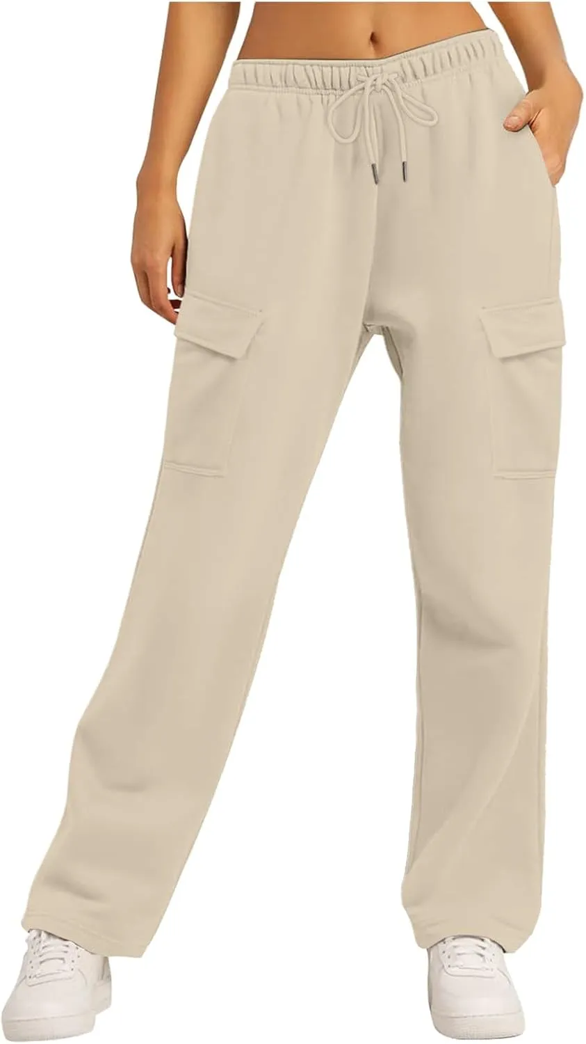 Pants for Women Baggy High Waisted Sweatpants Casual Pants with Pockets Soft