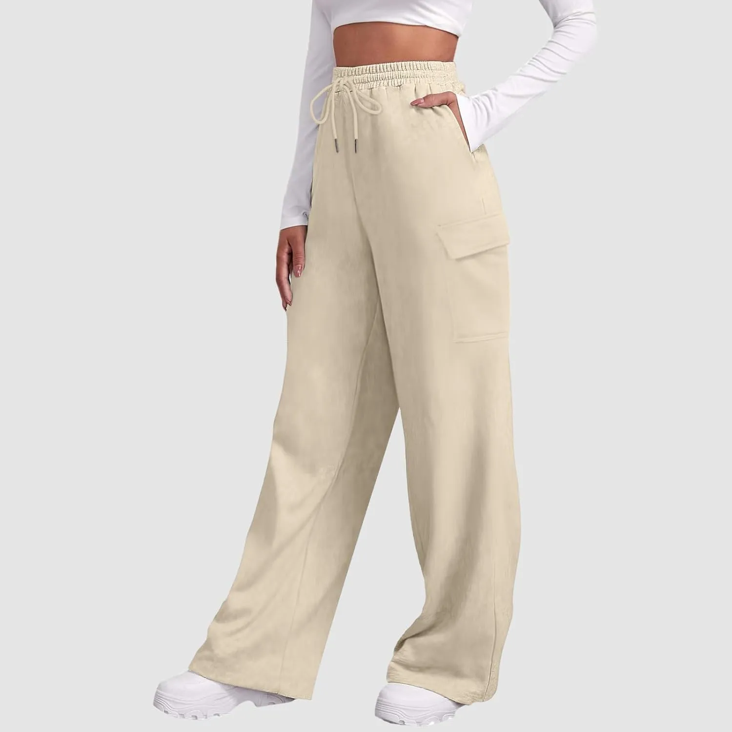 Pants for Women Baggy High Waisted Sweatpants Casual Pants with Pockets Soft