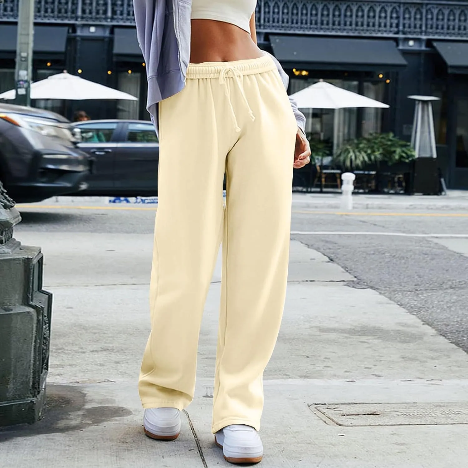 Pants for Women Casual Print Soft High Waisted Sweatpants Athletic Drawstring with