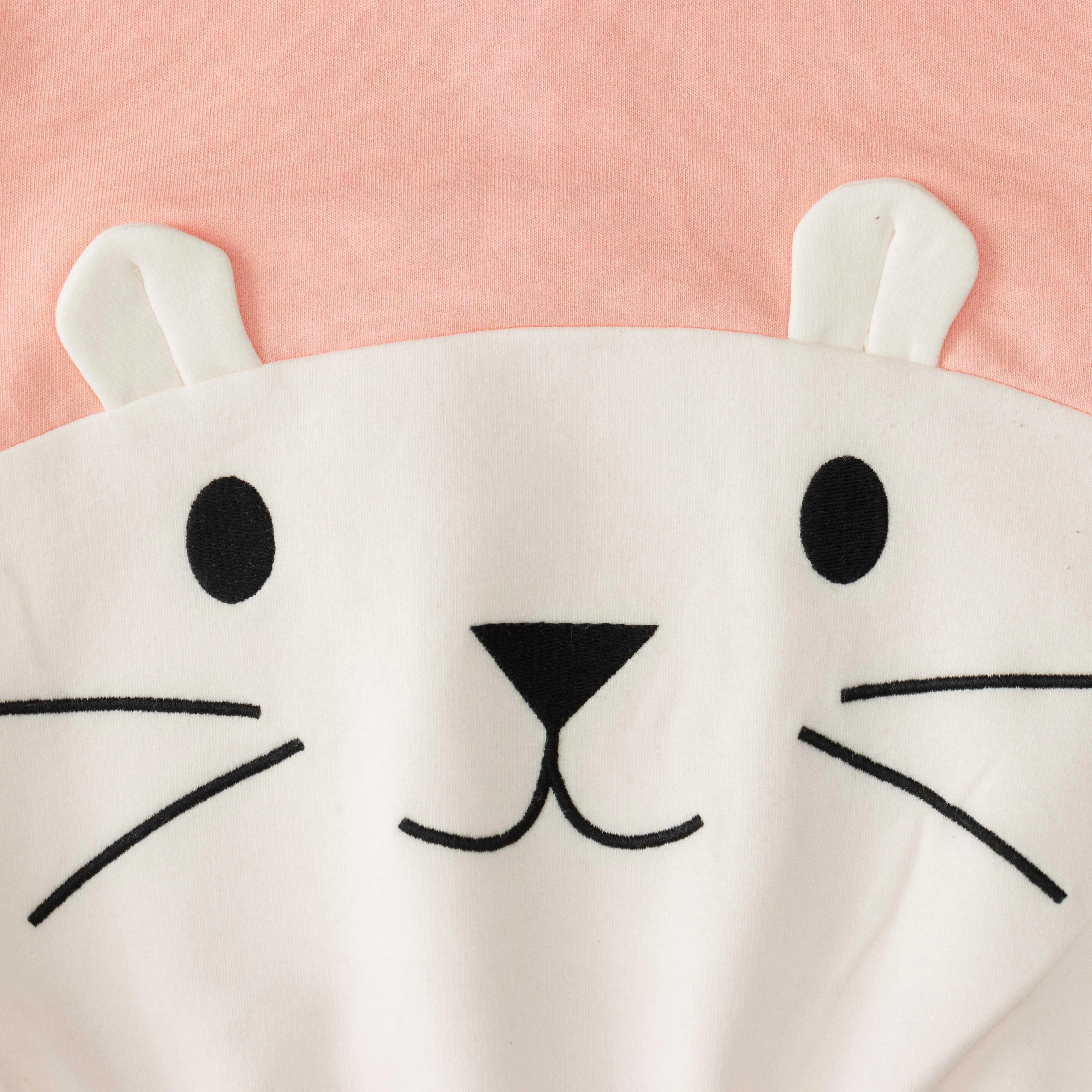 "Pink Animal Face Sweatshirt  Cozy Long-Sleeve Pullover for Girls"