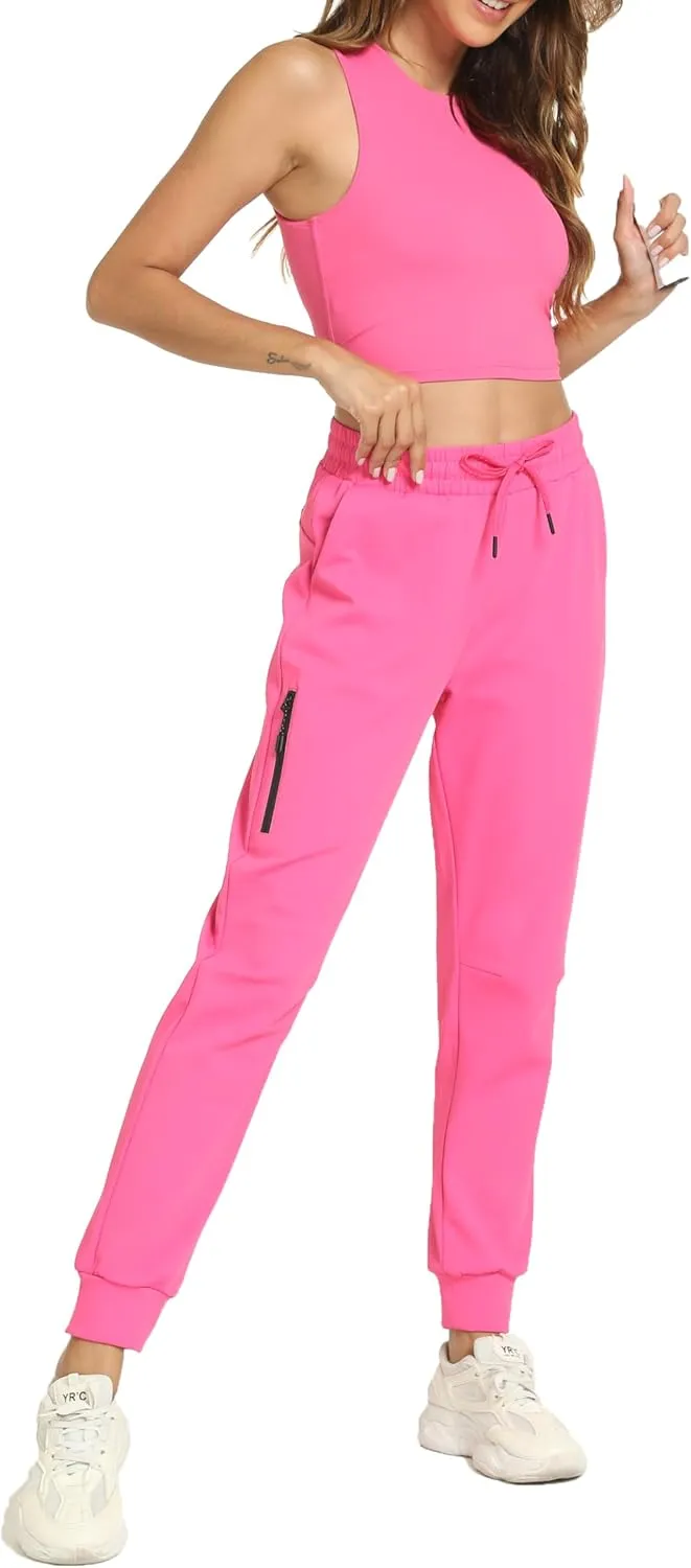 Rrosseyz Women Lightweight Joggers Pants with Pockets, Quick Dry Athletic Workout Soft Pant for Gym Running