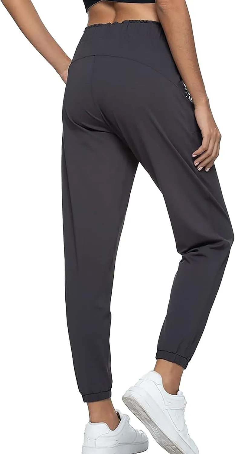 Rrosseyz Women Lightweight Joggers Pants with Pockets, Quick Dry Athletic Workout Soft Pant for Gym Running