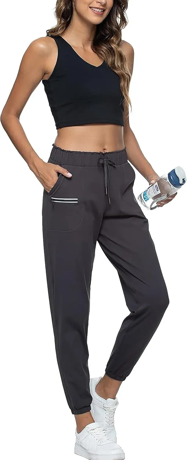Rrosseyz Women Lightweight Joggers Pants with Pockets, Quick Dry Athletic Workout Soft Pant for Gym Running