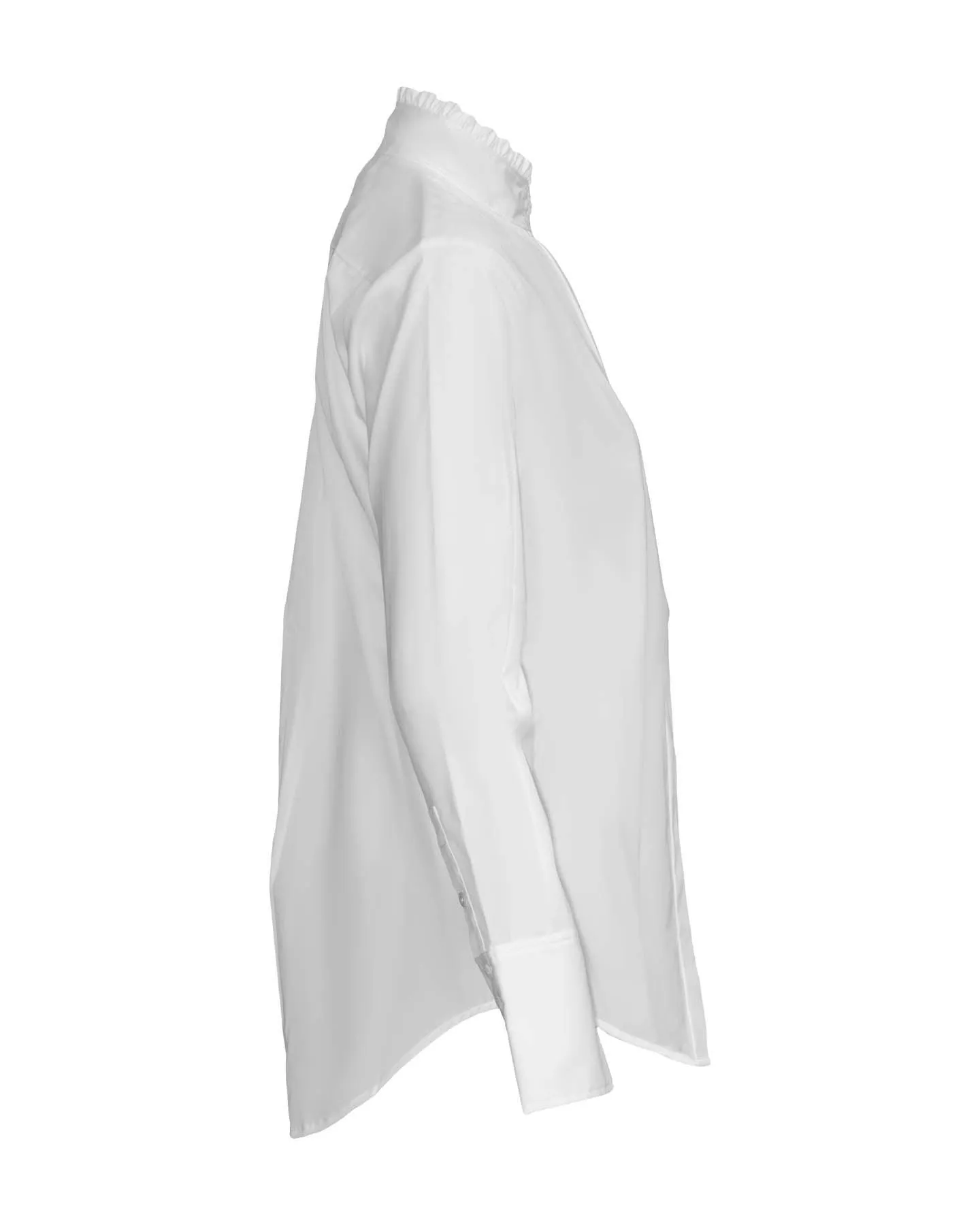 Ruffle Neck Button Down Shirt