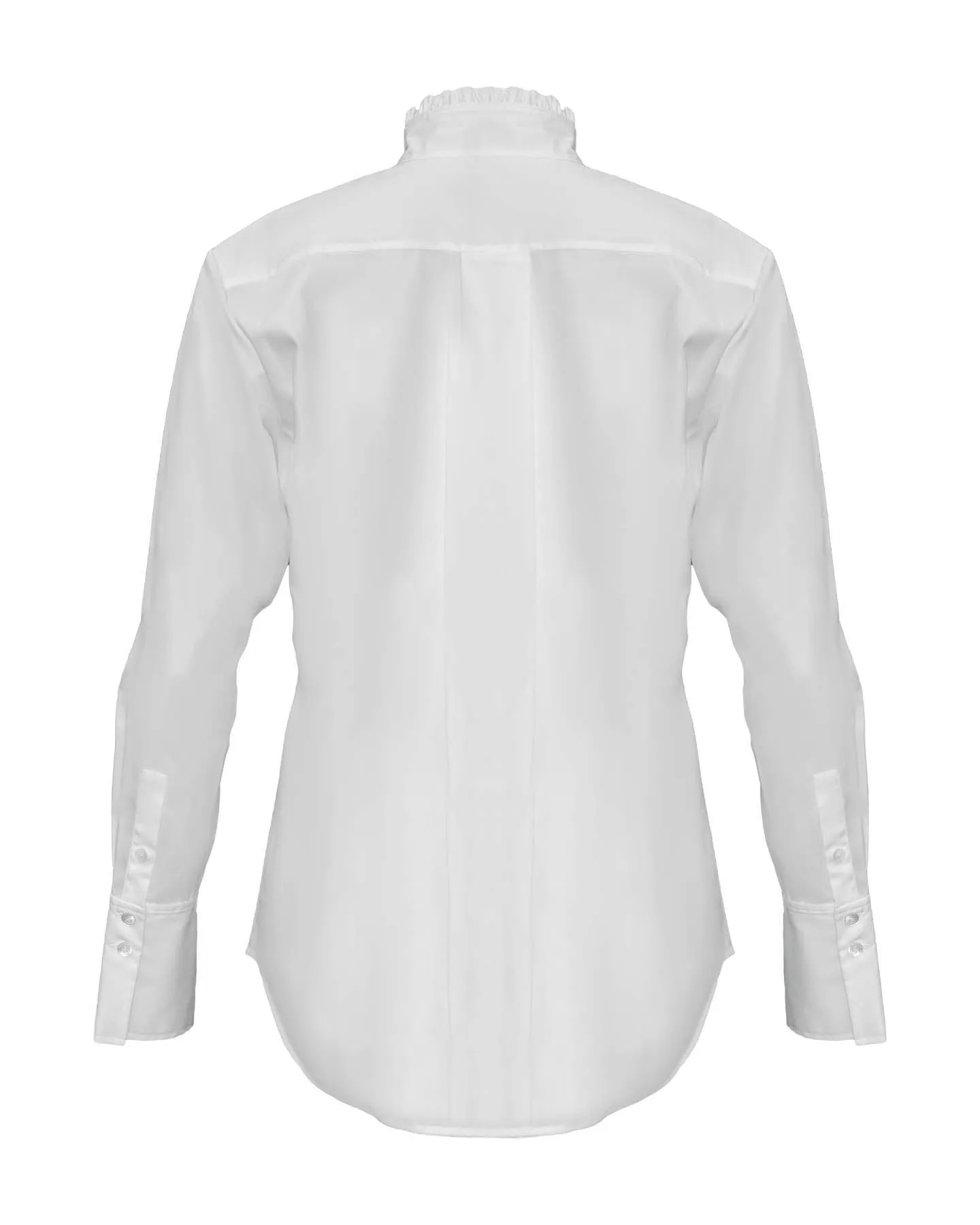 Ruffle Neck Button Down Shirt