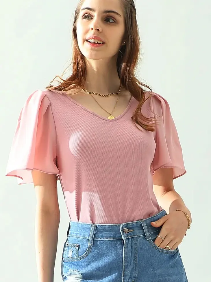 Ruffled Sleeve Top