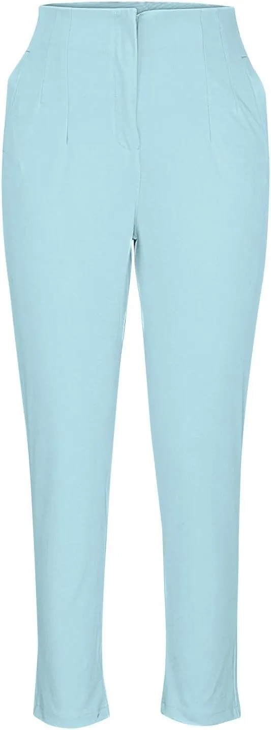Ruziyoog High Waist Skinny Pants for Women Soft Stretchy Slim Fit Trousers Casual Work Office Pants