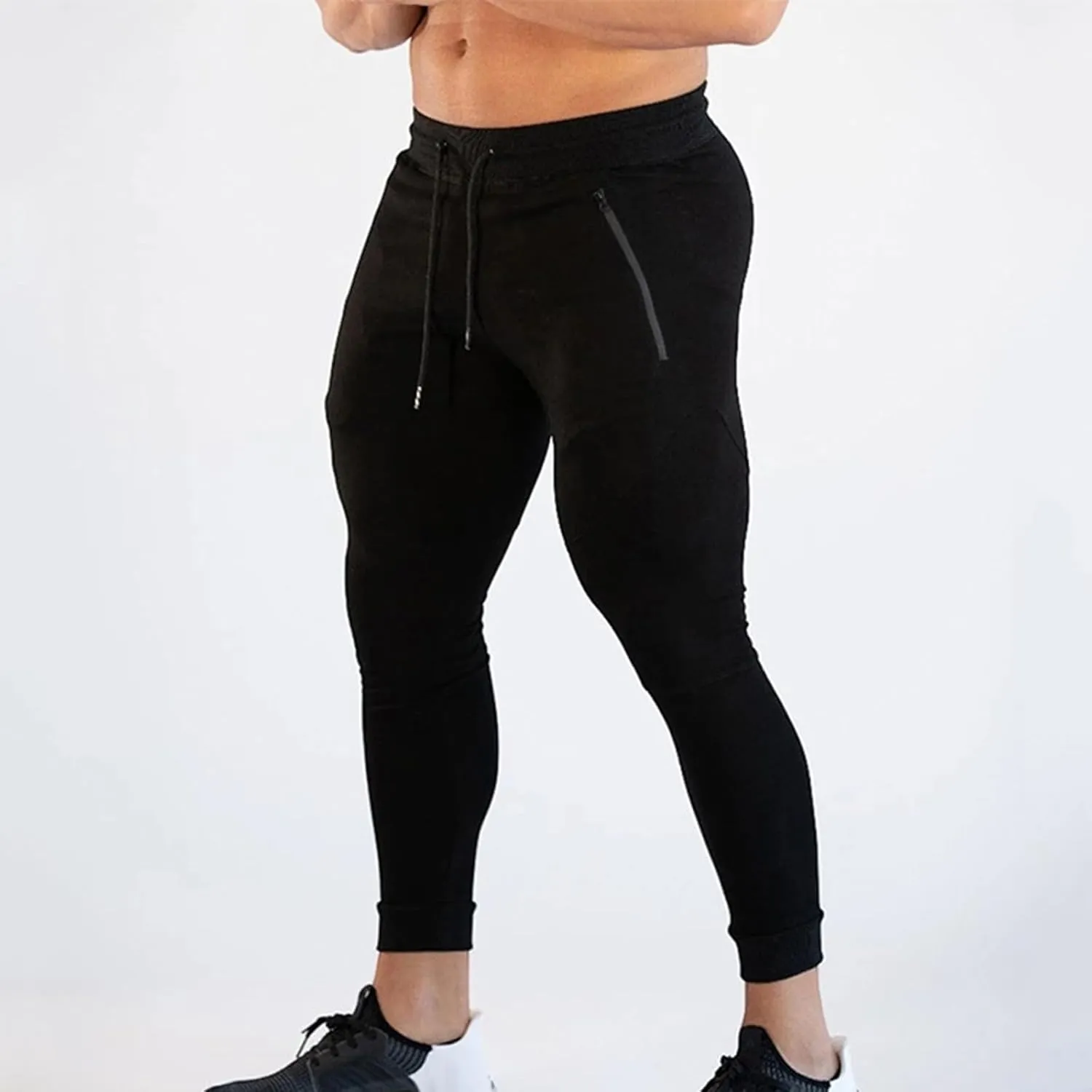 Sports Men's Tights Pants Stretchy Yoga Pants Slim Fit Sport Pant Drawstring Workout Trousers Soft Running Pants