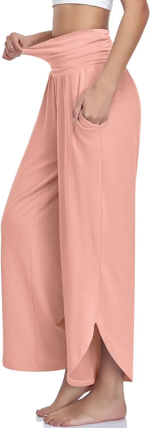 UEU Women's Wide Leg Yoga Pants High Waisted Comfy Dance Sweatpants Loose Casual Soft Lounge Joggers with Pockets