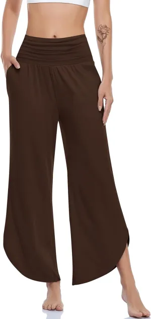 UEU Women's Wide Leg Yoga Pants High Waisted Comfy Dance Sweatpants Loose Casual Soft Lounge Joggers with Pockets