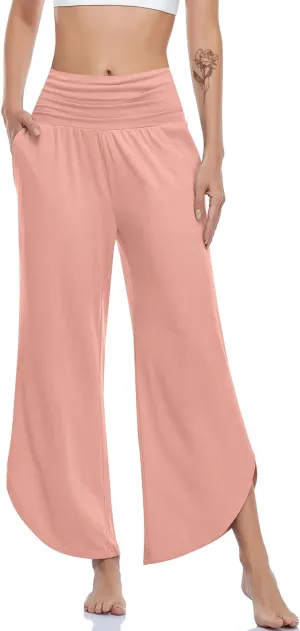 UEU Women's Wide Leg Yoga Pants High Waisted Comfy Dance Sweatpants Loose Casual Soft Lounge Joggers with Pockets