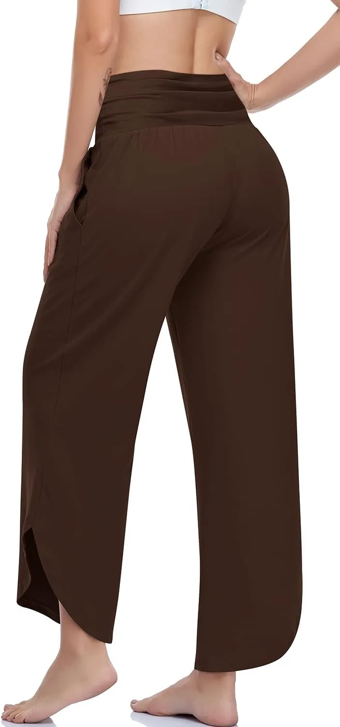 UEU Women's Wide Leg Yoga Pants High Waisted Comfy Dance Sweatpants Loose Casual Soft Lounge Joggers with Pockets