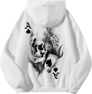 Women's Graphic Print Long Sleeve Hoodie Drop Shoulder Drawstring Hooded Pullover Fleece Sweatshirts